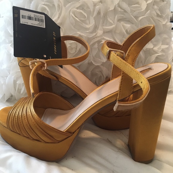 Forever 21 Shoes - Gold Forever 21 platform heels